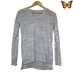 Twik Long Sleeve Heather Purple V Neck Top Size Extra Small